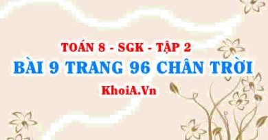 Bài 9 trang 96 Toán 8 Chân trời sáng tạo Tập 2